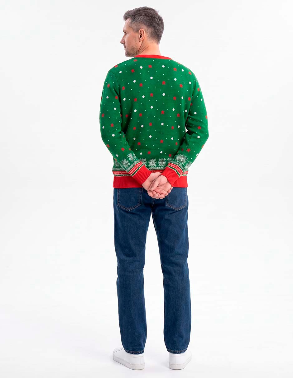 Suéter navideño cuello redondo para hombre 4