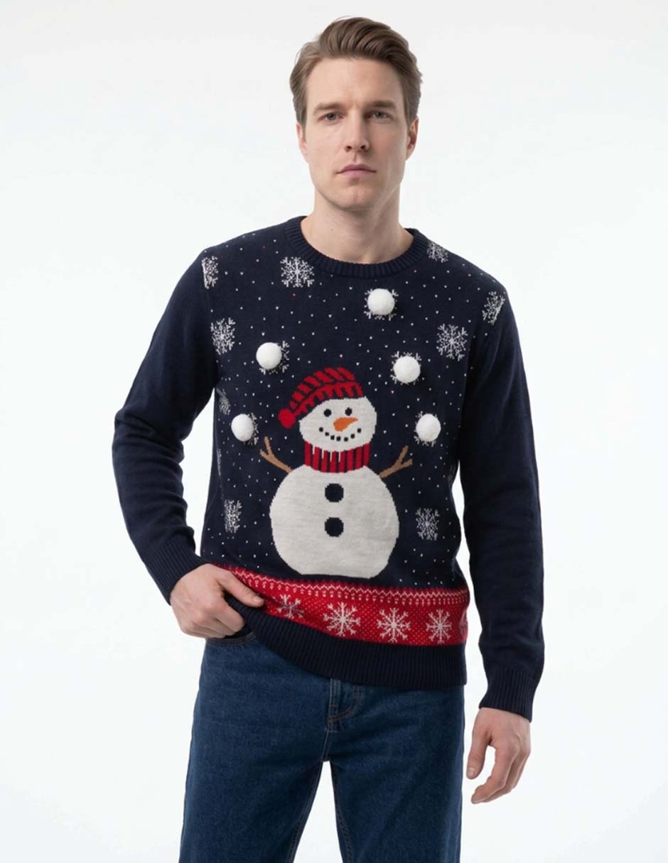 Suéter navideño cuello redondo para hombre Suéter navideño cuello redondo para hombre