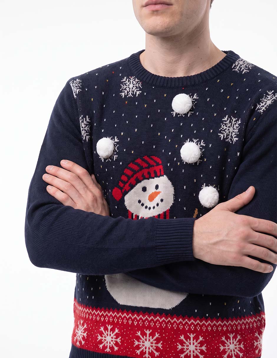 Suéter navideño cuello redondo para hombre 2