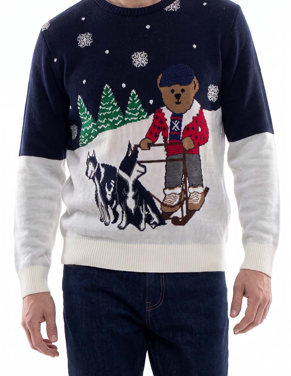 Suéter navideño cuello redondo para hombre 2