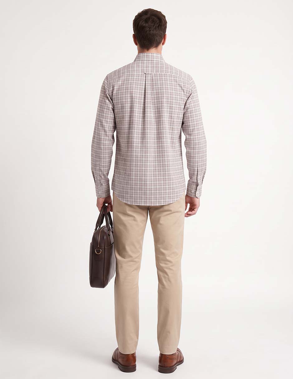 Camisa casual de algodón manga larga para hombre