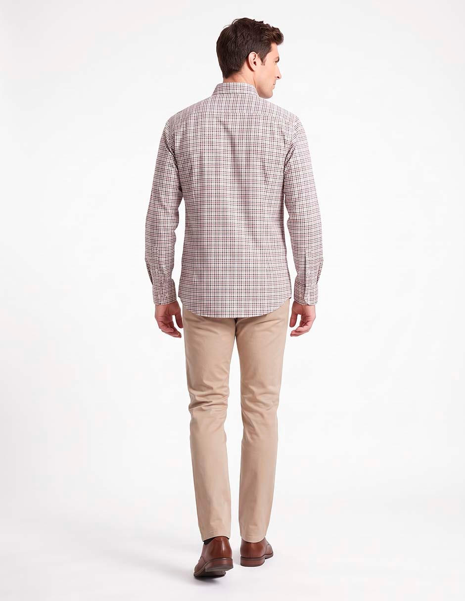 Camisa casual de algodón manga larga para hombre
