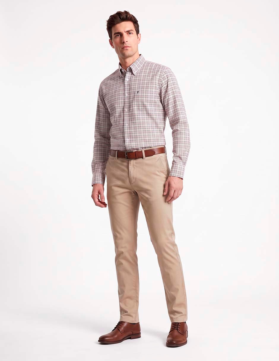 Camisa casual de algodón manga larga para hombre