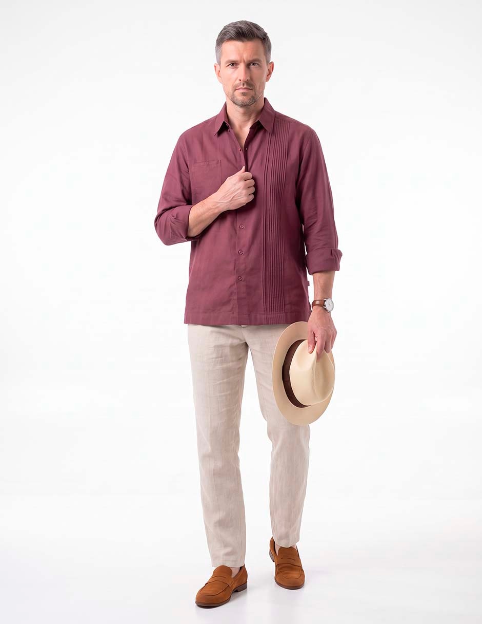 Guayabera manga larga para hombre Guayabera manga larga para hombre