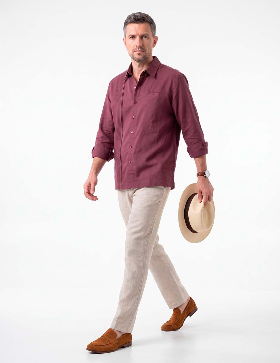 Guayabera manga larga para hombre 3