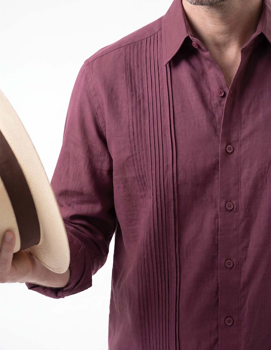 Guayabera manga larga para hombre 2