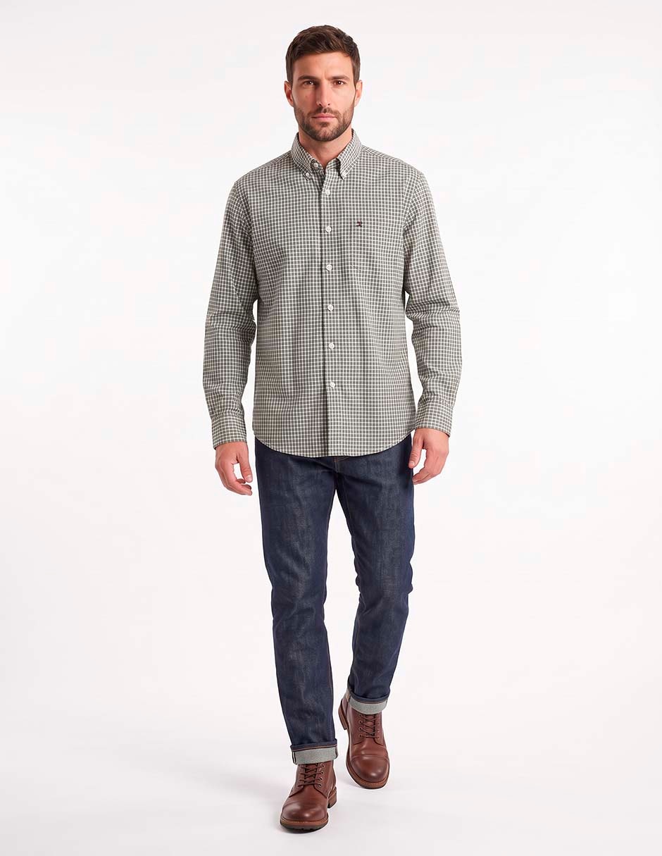 Camisa casual de algodón manga larga para hombre 3