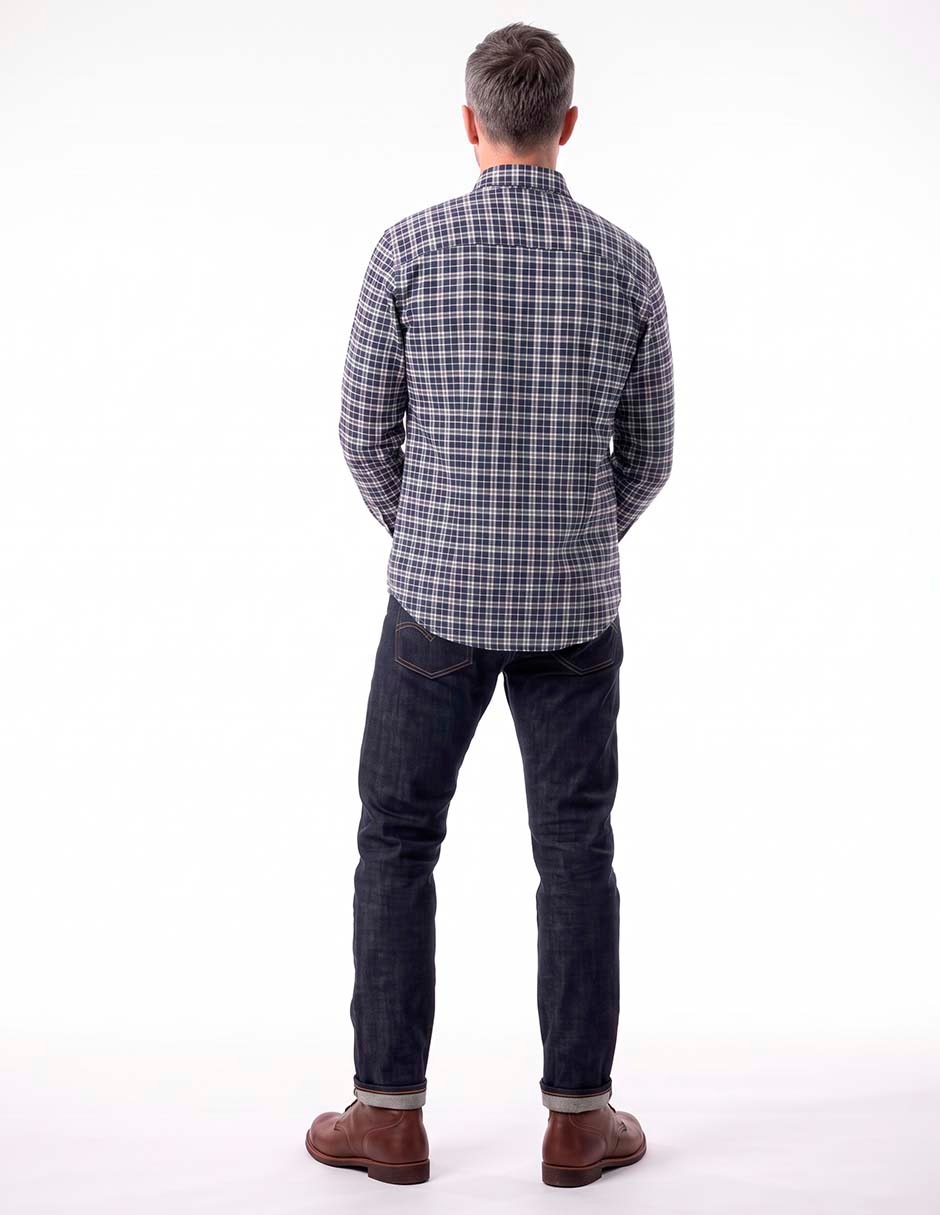 Camisa casual de algodón manga larga para hombre