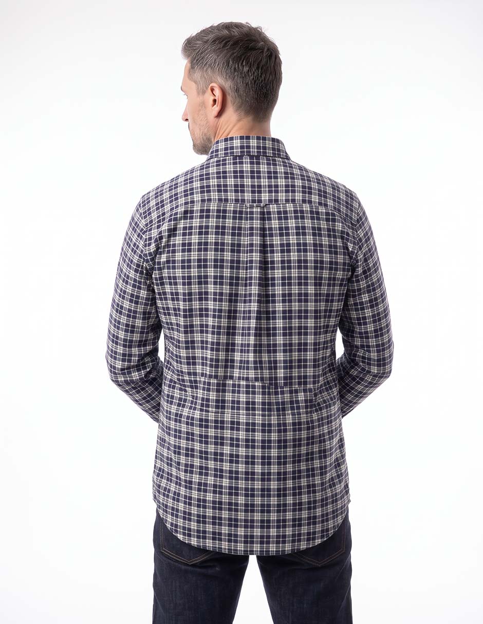 Camisa casual de algodón manga larga para hombre