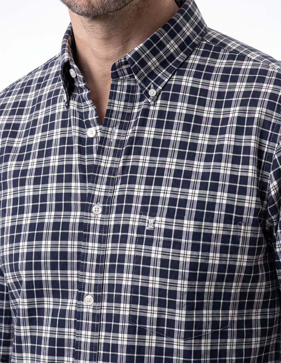 Camisa casual de algodón manga larga para hombre