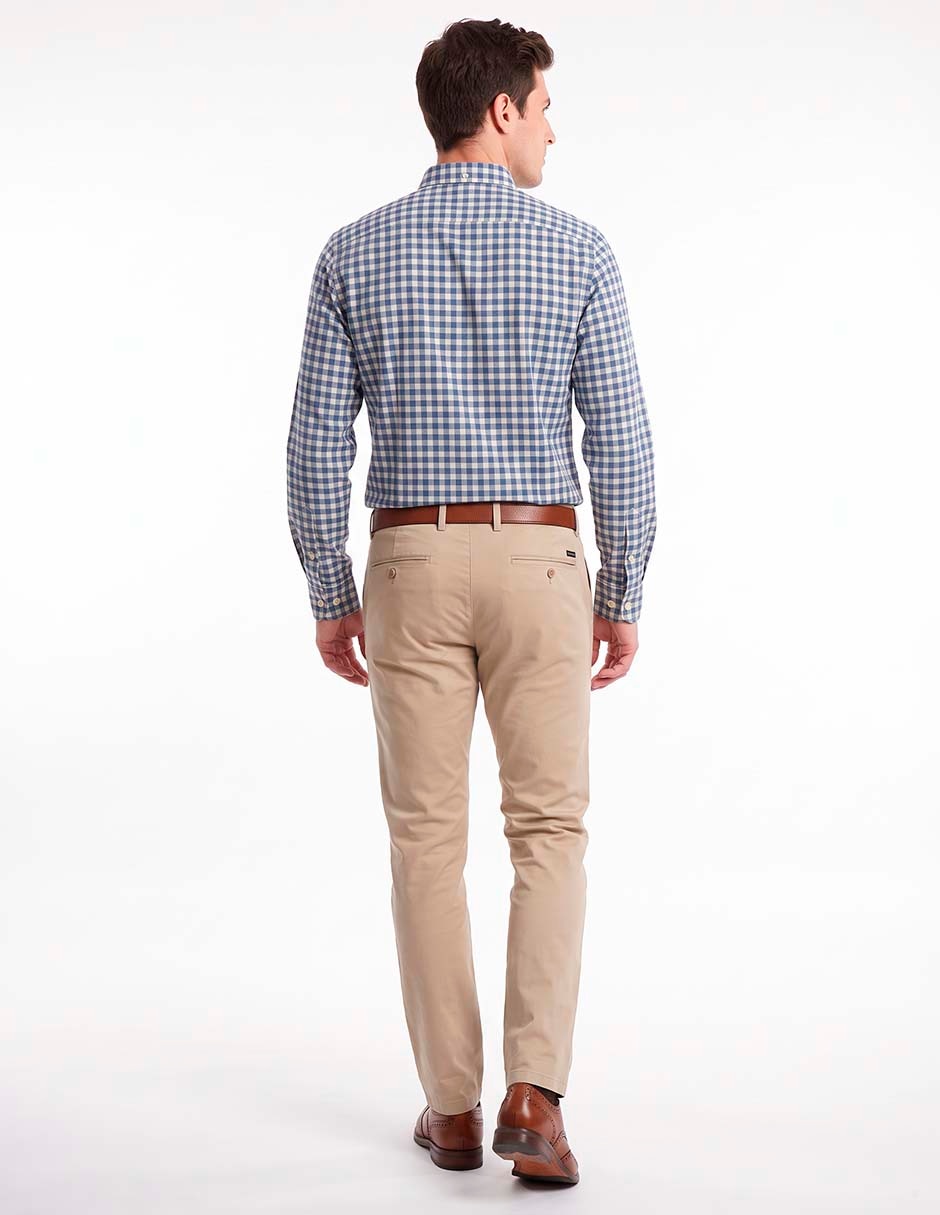 Camisa casual de algodón manga larga para hombre