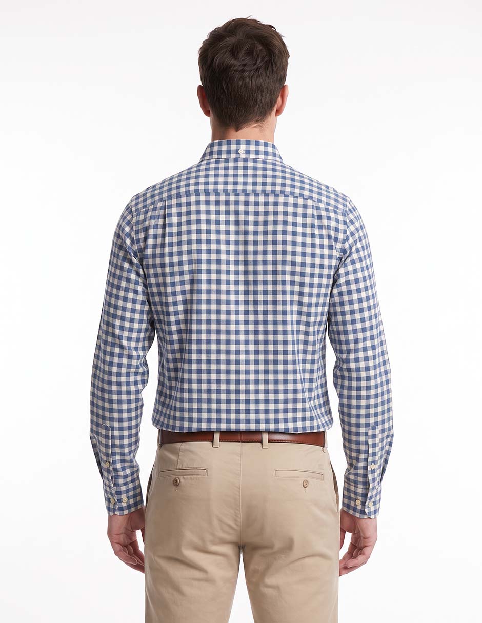 Camisa casual de algodón manga larga para hombre
