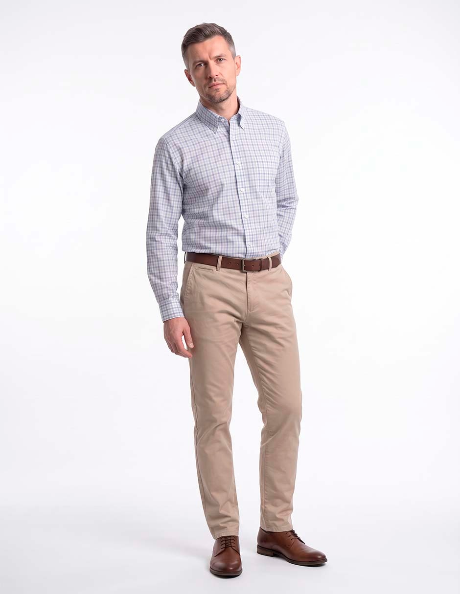 Camisa casual de algodón manga larga para hombre 3