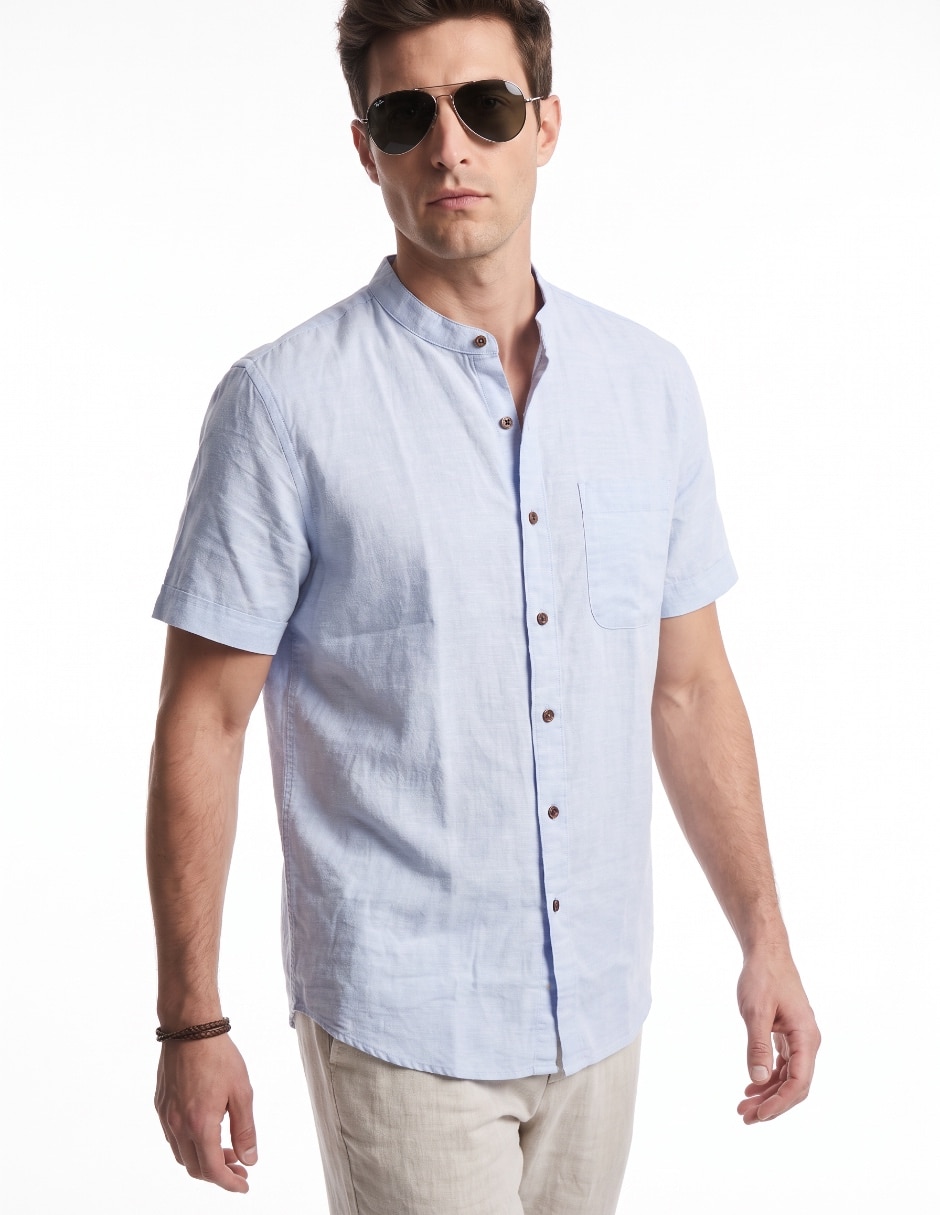 Camisa/Sobrecamisa Formal de (si aplica) Algodón y lino manga Corta para hombre Camisa/Sobrecamisa Formal de (si aplica) Algodón y lino manga Corta para hombre
