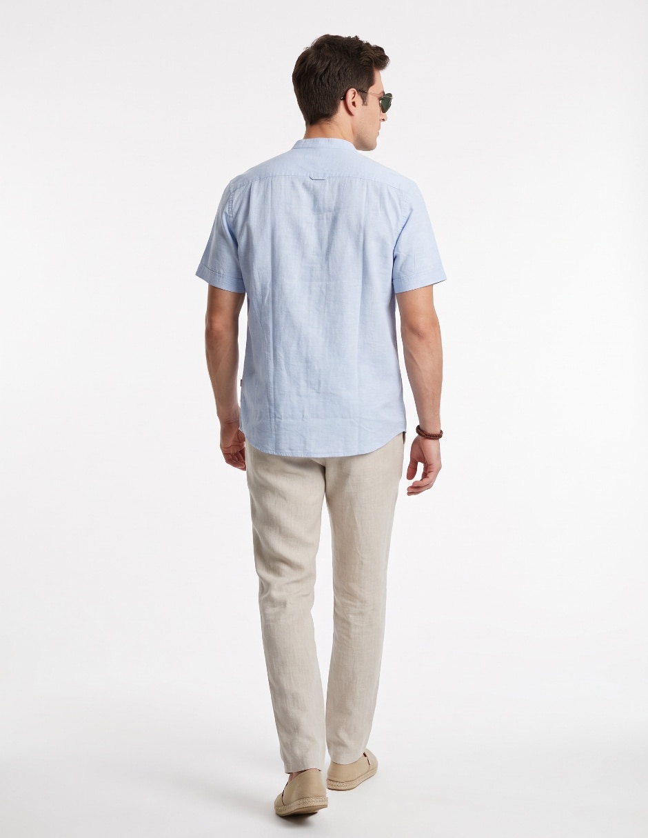 Camisa/Sobrecamisa Formal de (si aplica) Algodón y lino manga Corta para hombre 2