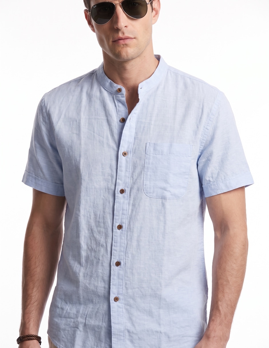 Camisa/Sobrecamisa Formal de (si aplica) Algodón y lino manga Corta para hombre 4