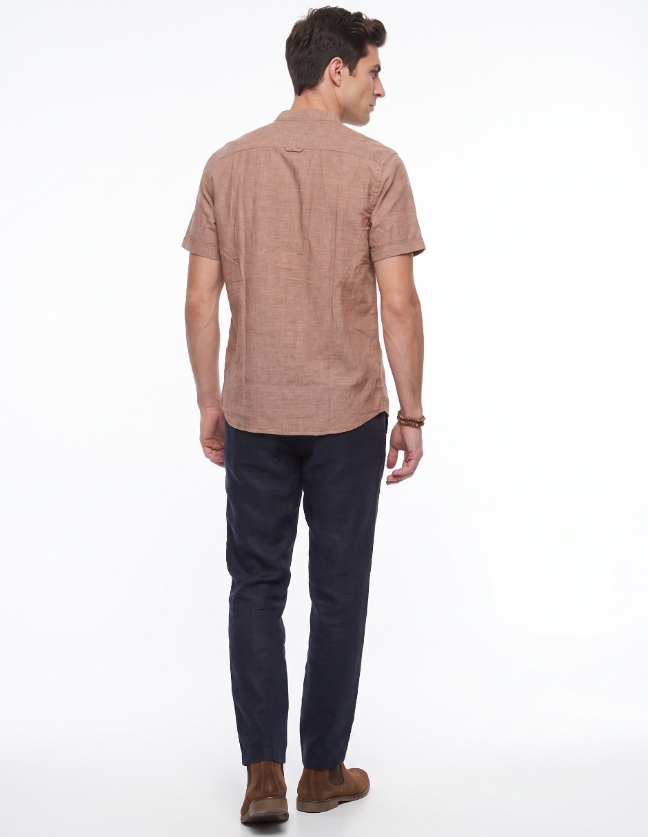Camisa/Sobrecamisa Formal de (si aplica) Algodón y lino manga Corta para hombre 2