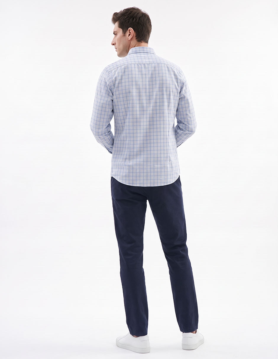 Camisa casual de algodón manga larga para hombre