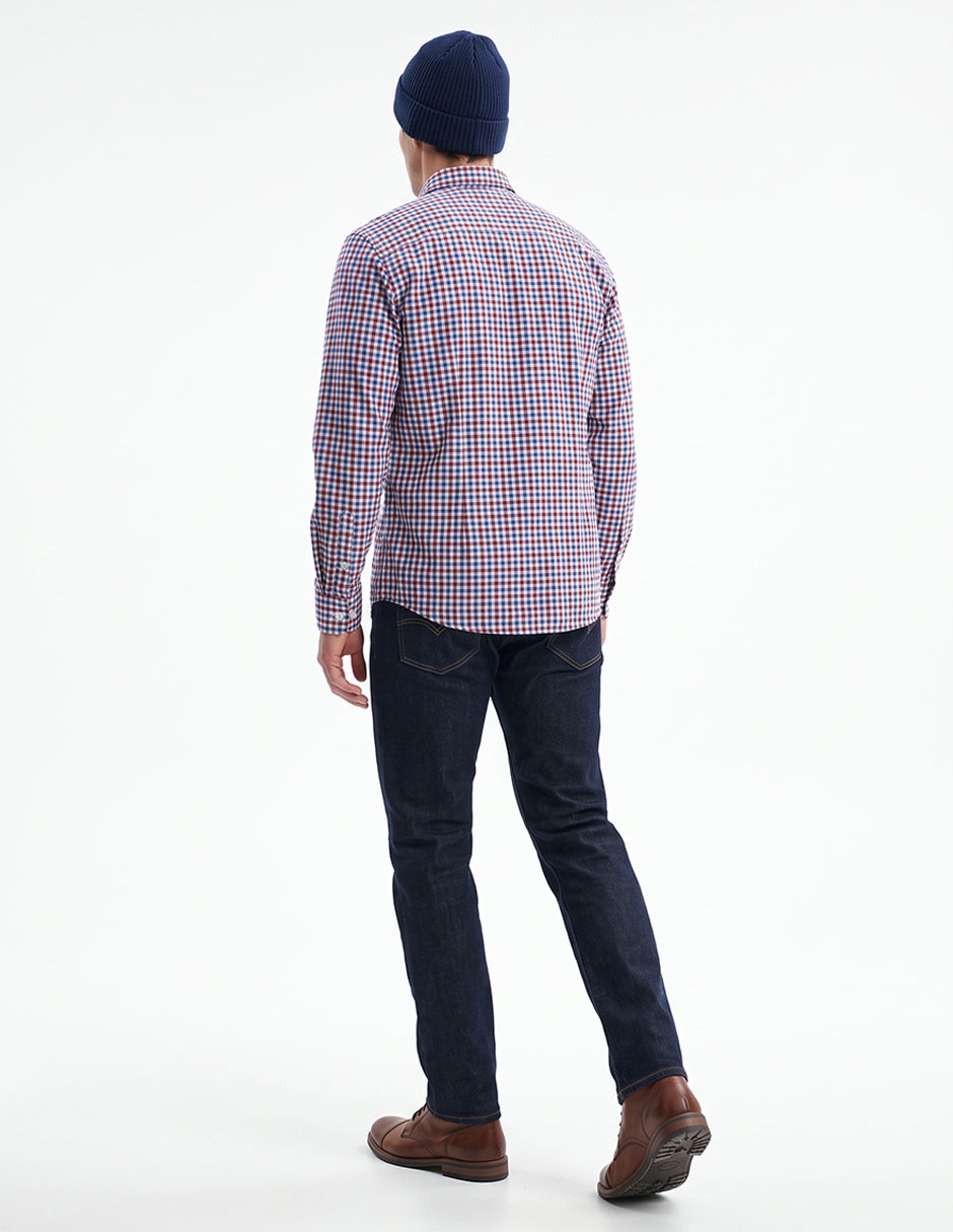 Camisa casual de algodón manga larga para hombre