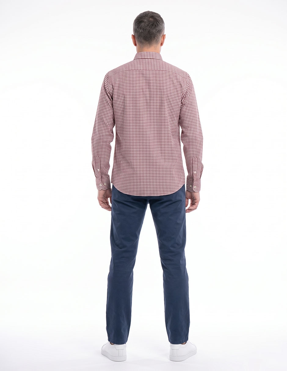 Camisa casual de algodón manga larga para hombre