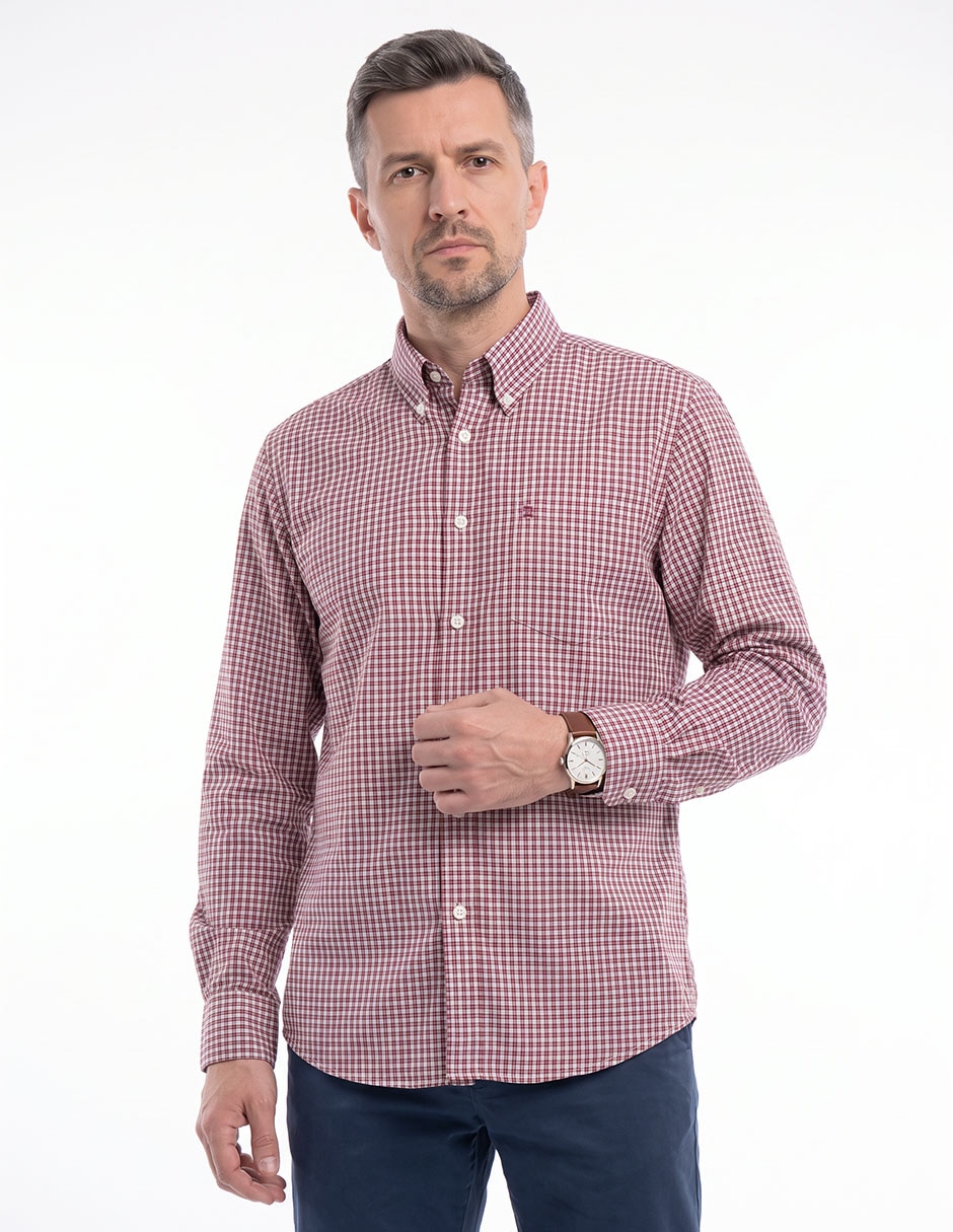 Camisa casual de algodón manga larga para hombre