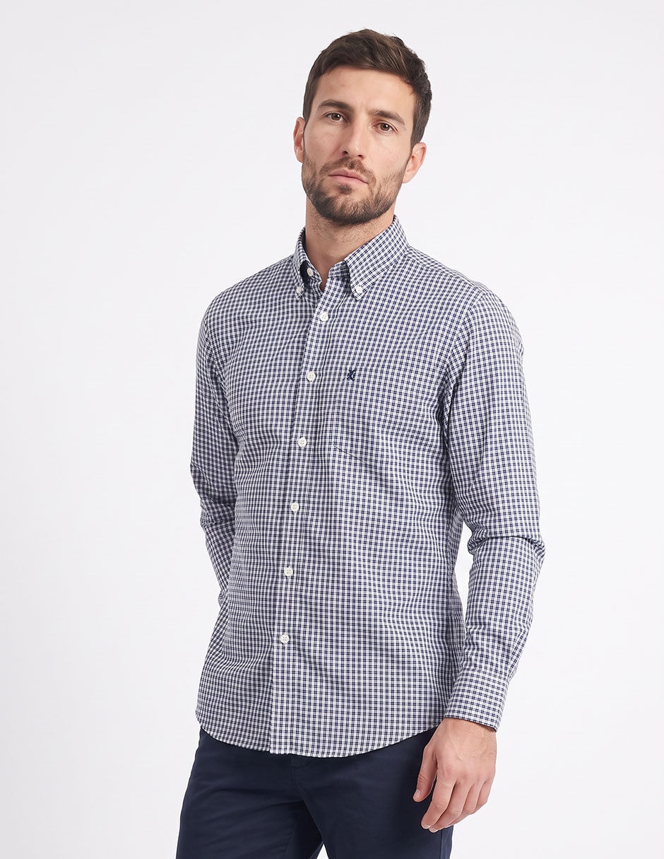 Camisa casual de algodón manga larga para hombre
