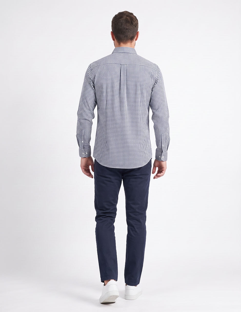 Camisa casual de algodón manga larga para hombre 4