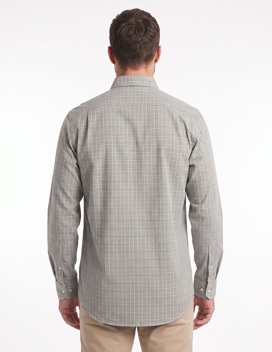 Camisa casual de algodón manga larga para hombre