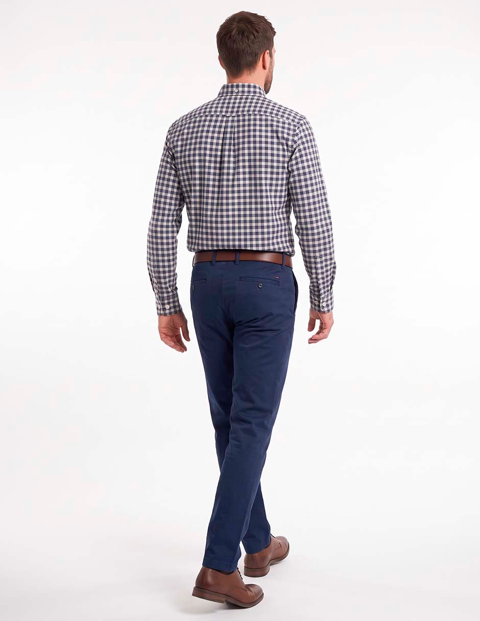 Camisa casual de algodón manga larga para hombre