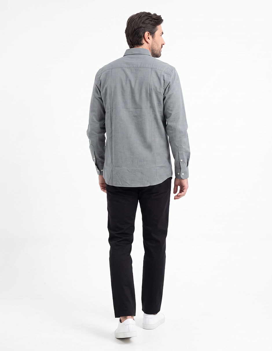 Camisa casual manga larga para hombre 2