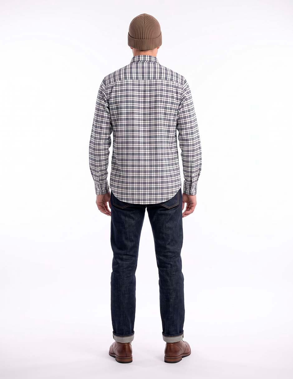 Camisa casual de algodón manga larga para hombre