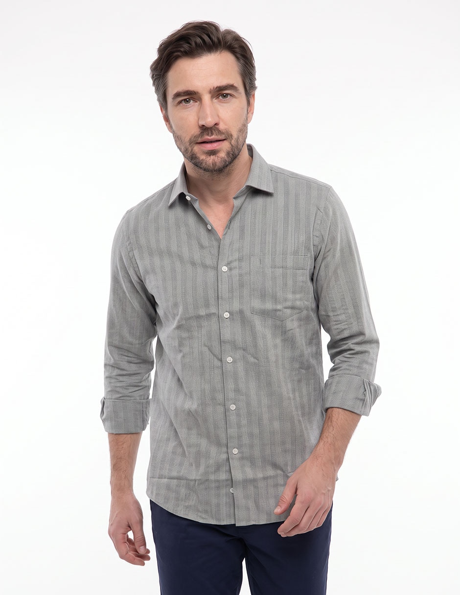 Camisa casual manga larga para hombre