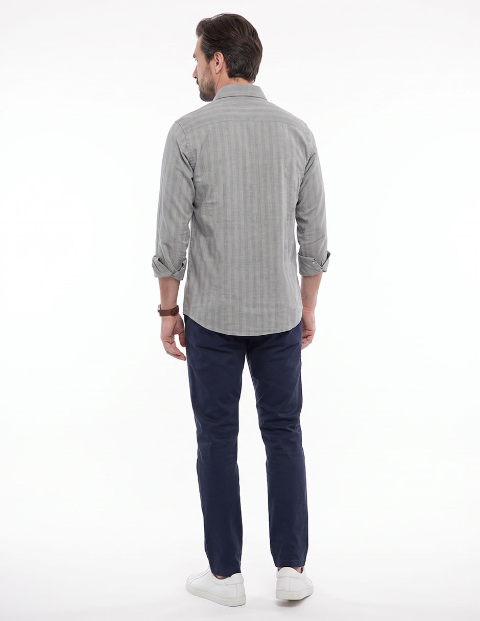 Camisa casual manga larga para hombre 2