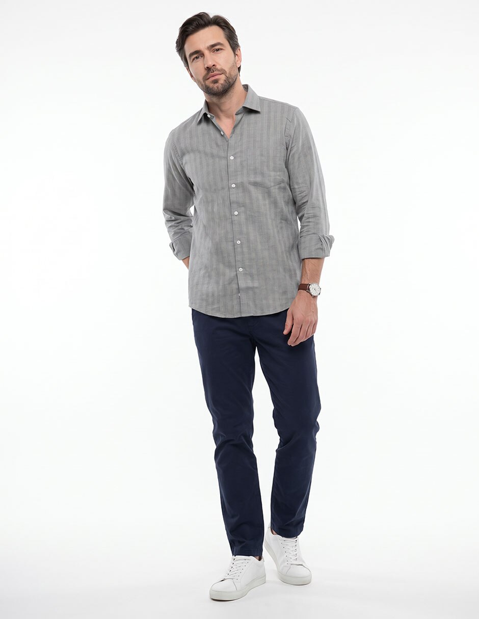 Camisa casual manga larga para hombre 3