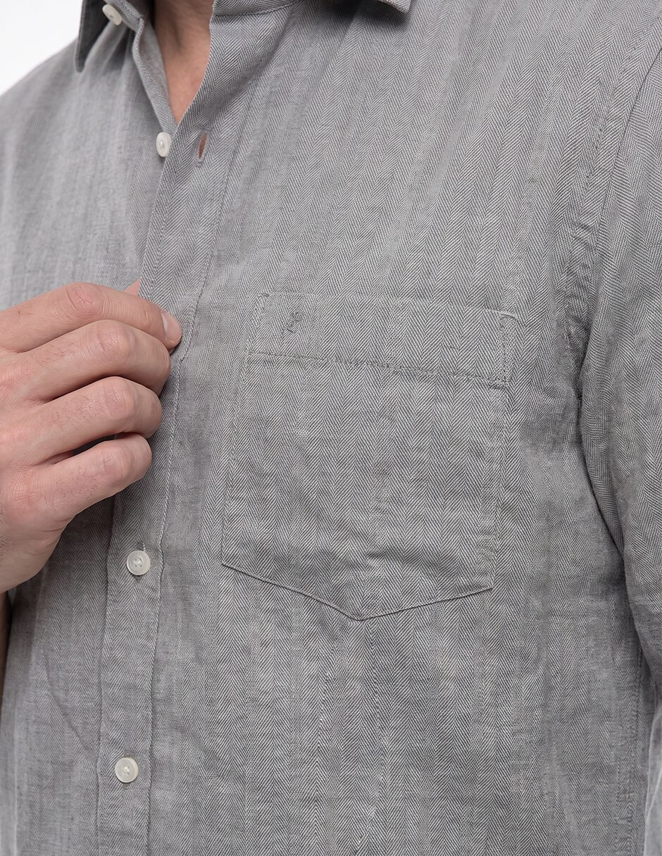 Camisa casual manga larga para hombre 4