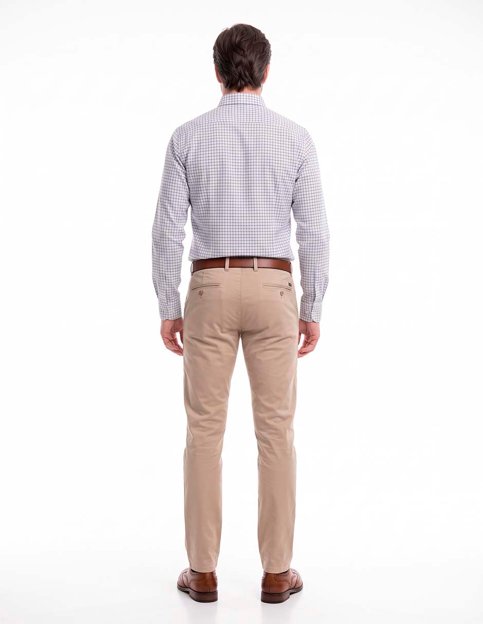 Camisa casual de algodón manga larga para hombre