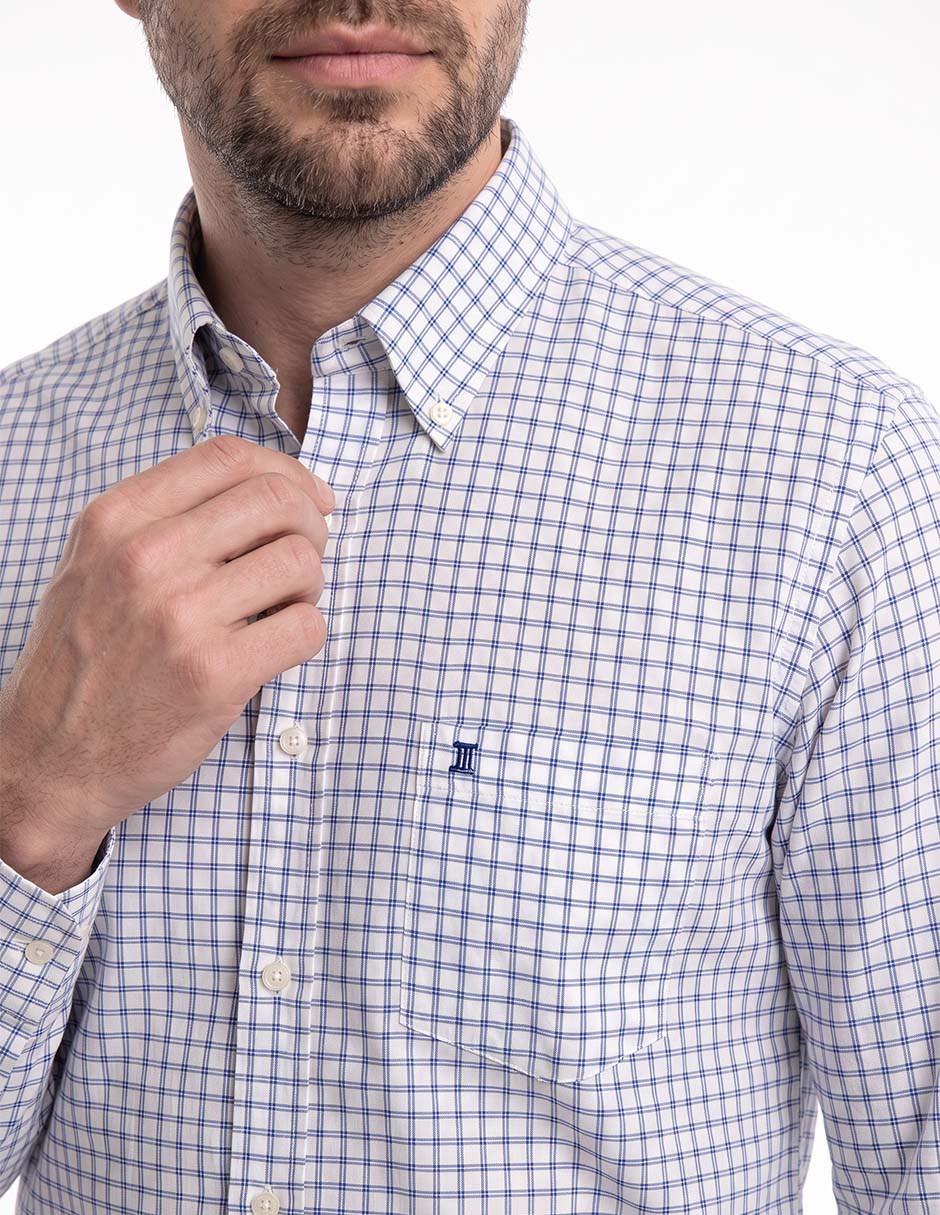 Camisa casual de algodón manga larga para hombre