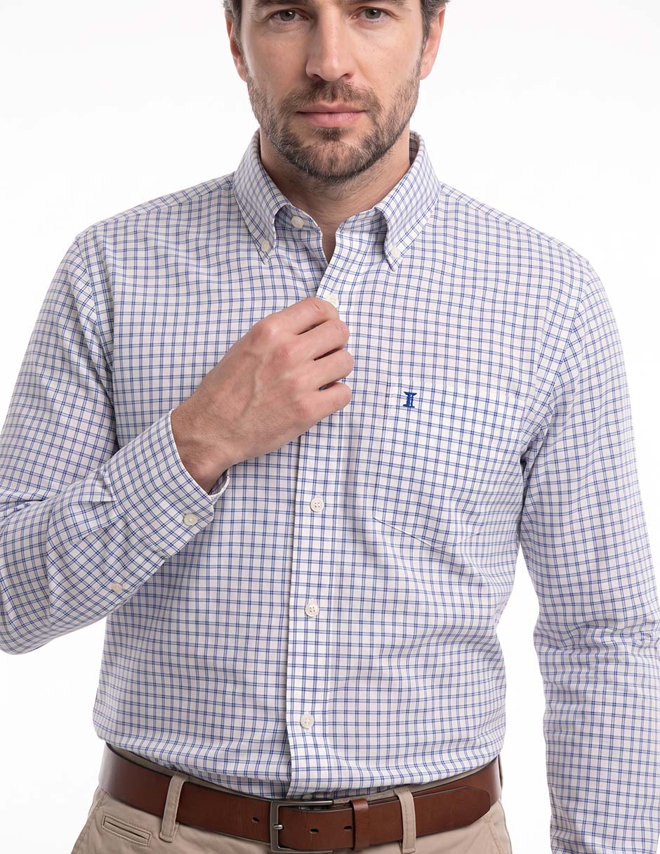 Camisa casual de algodón manga larga para hombre