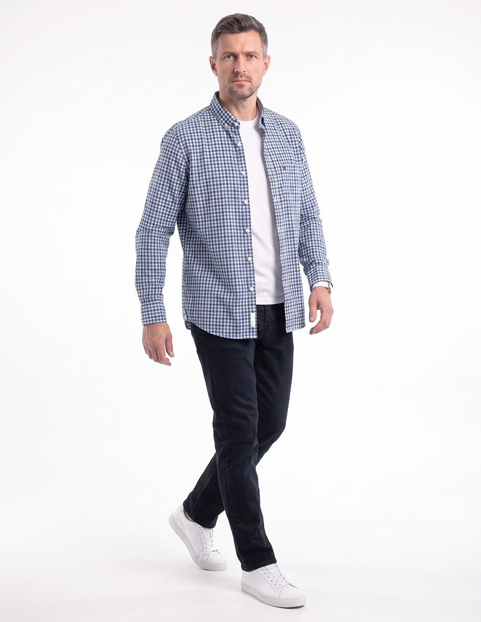 Camisa casual manga larga para hombre 3