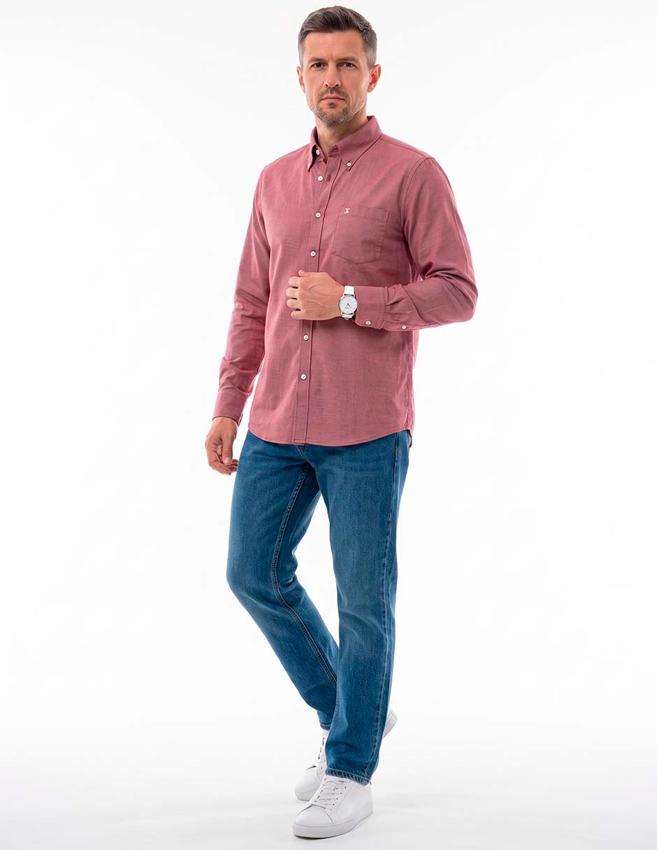 Camisa casual de algodón manga larga para hombre