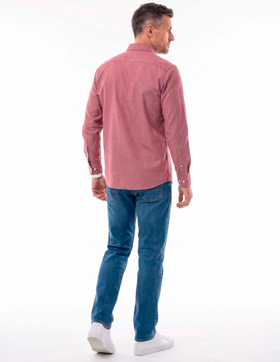 Camisa casual de algodón manga larga para hombre