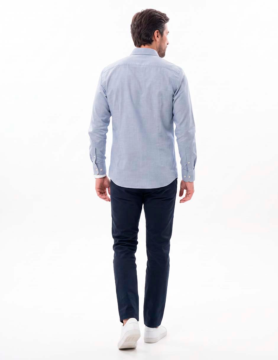 Camisa casual de algodón manga larga para hombre