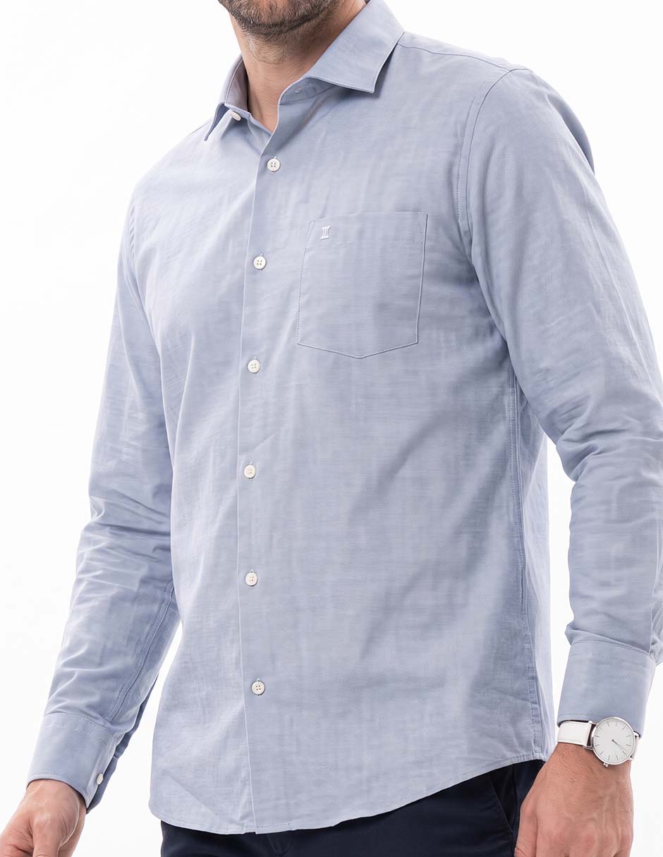 Camisa casual de algodón manga larga para hombre