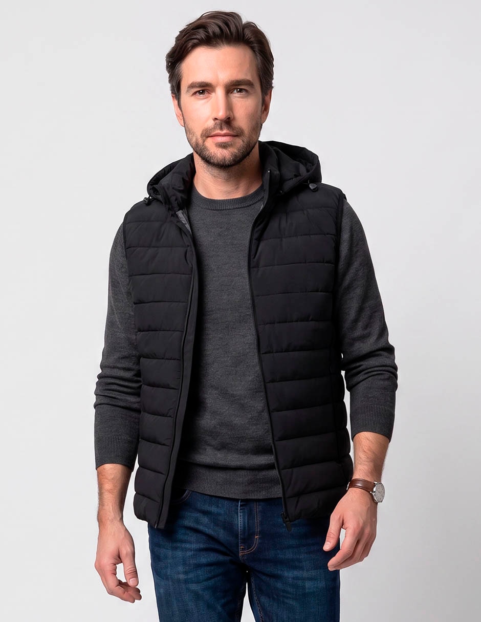Chaleco con capucha y bolsillos para hombre