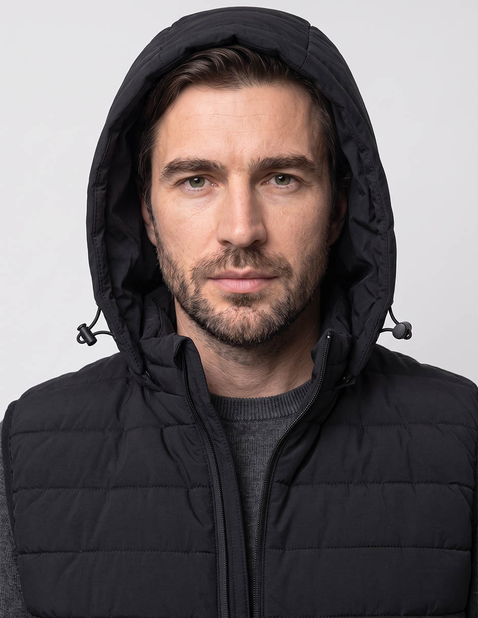 Chaleco con capucha y bolsillos para hombre 3