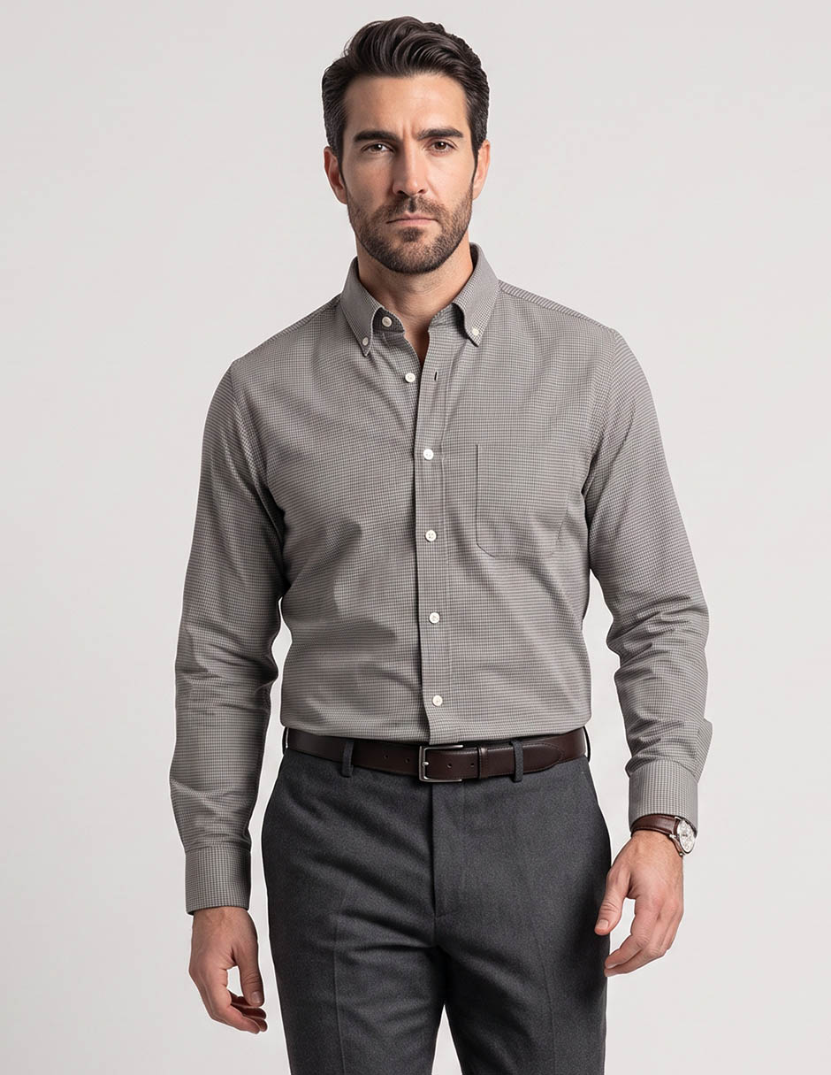 Camisa casual de algodón manga larga para hombre Camisa casual de algodón manga larga para hombre