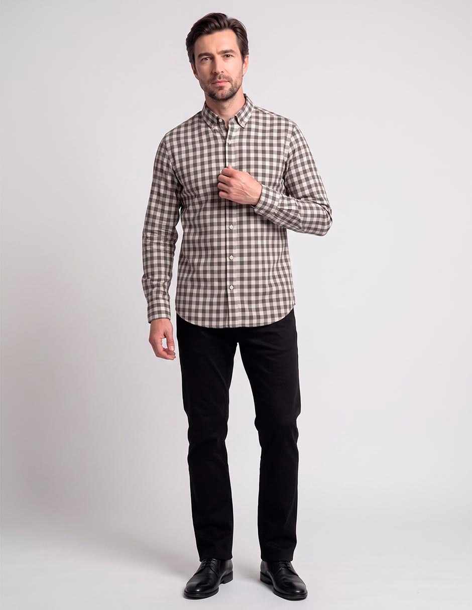 Camisa casual manga larga para hombre 3