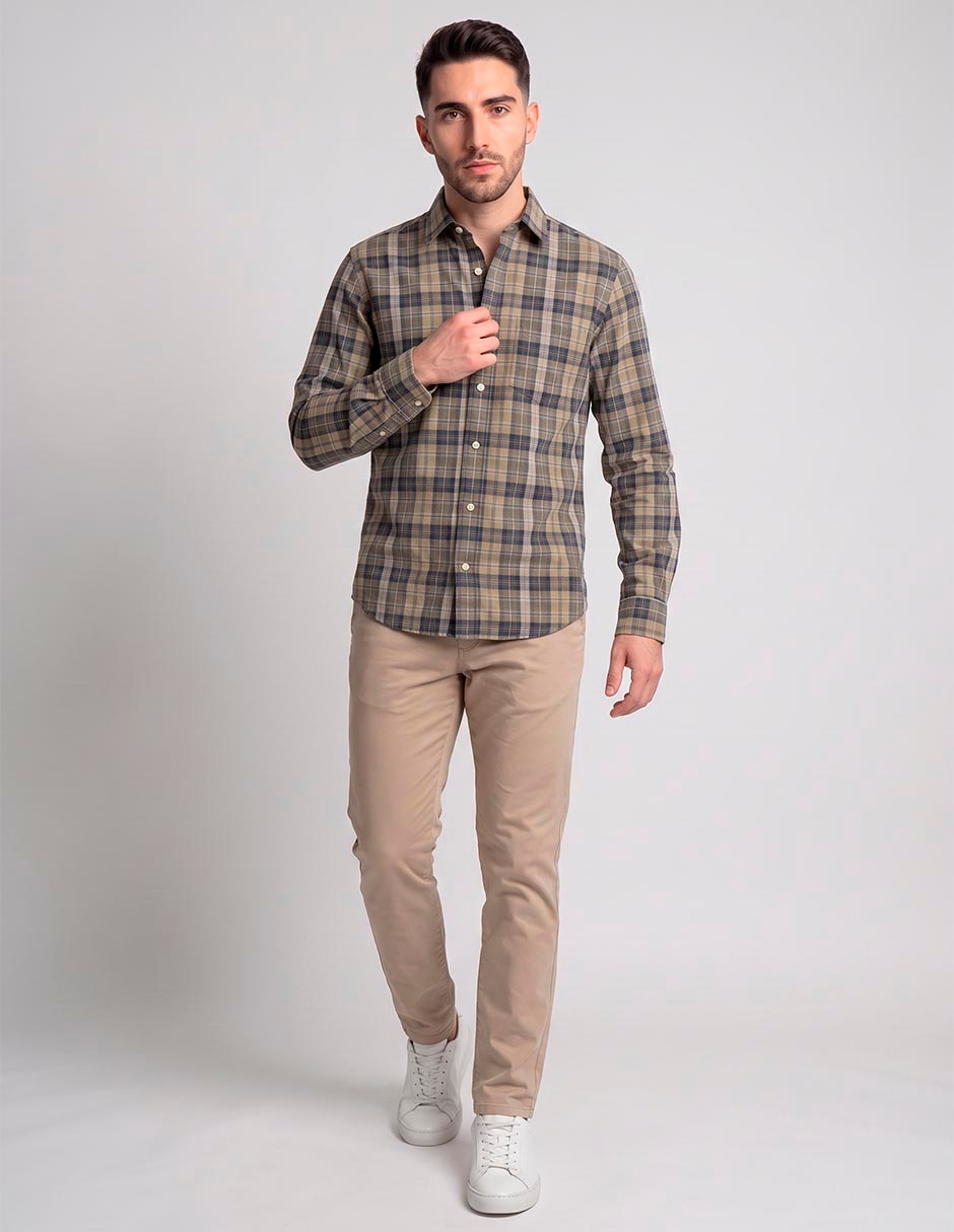 Camisa casual de algodón manga larga para hombre 3