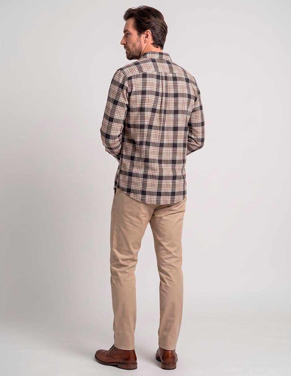 Camisa casual de algodón manga larga para hombre 4