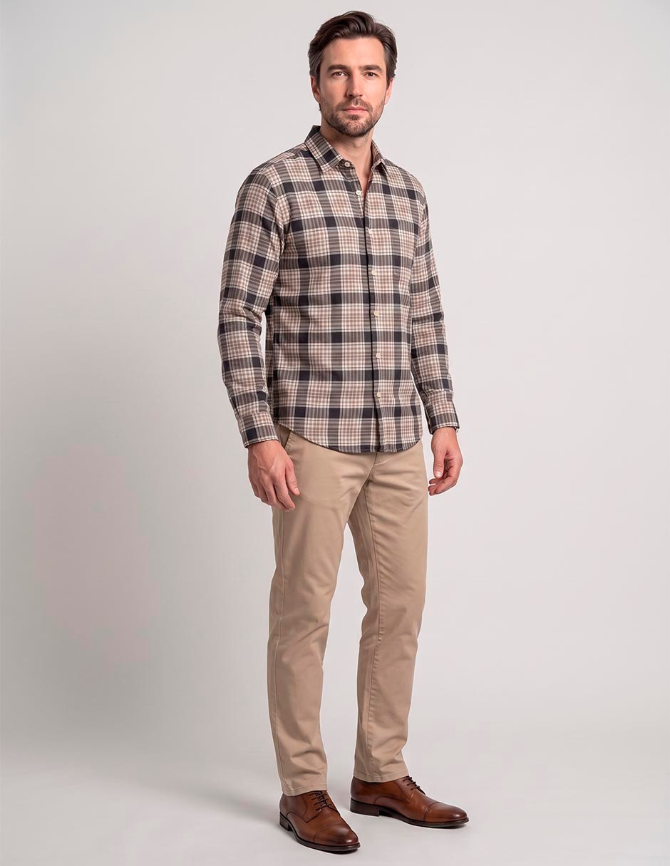 Camisa casual de algodón manga larga para hombre 3